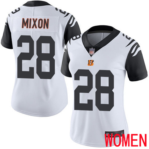 Cincinnati Bengals Limited White Women Joe Mixon Jersey NFL Footballl #28 Rush Vapor Untouchable->women nfl jersey->Women Jersey